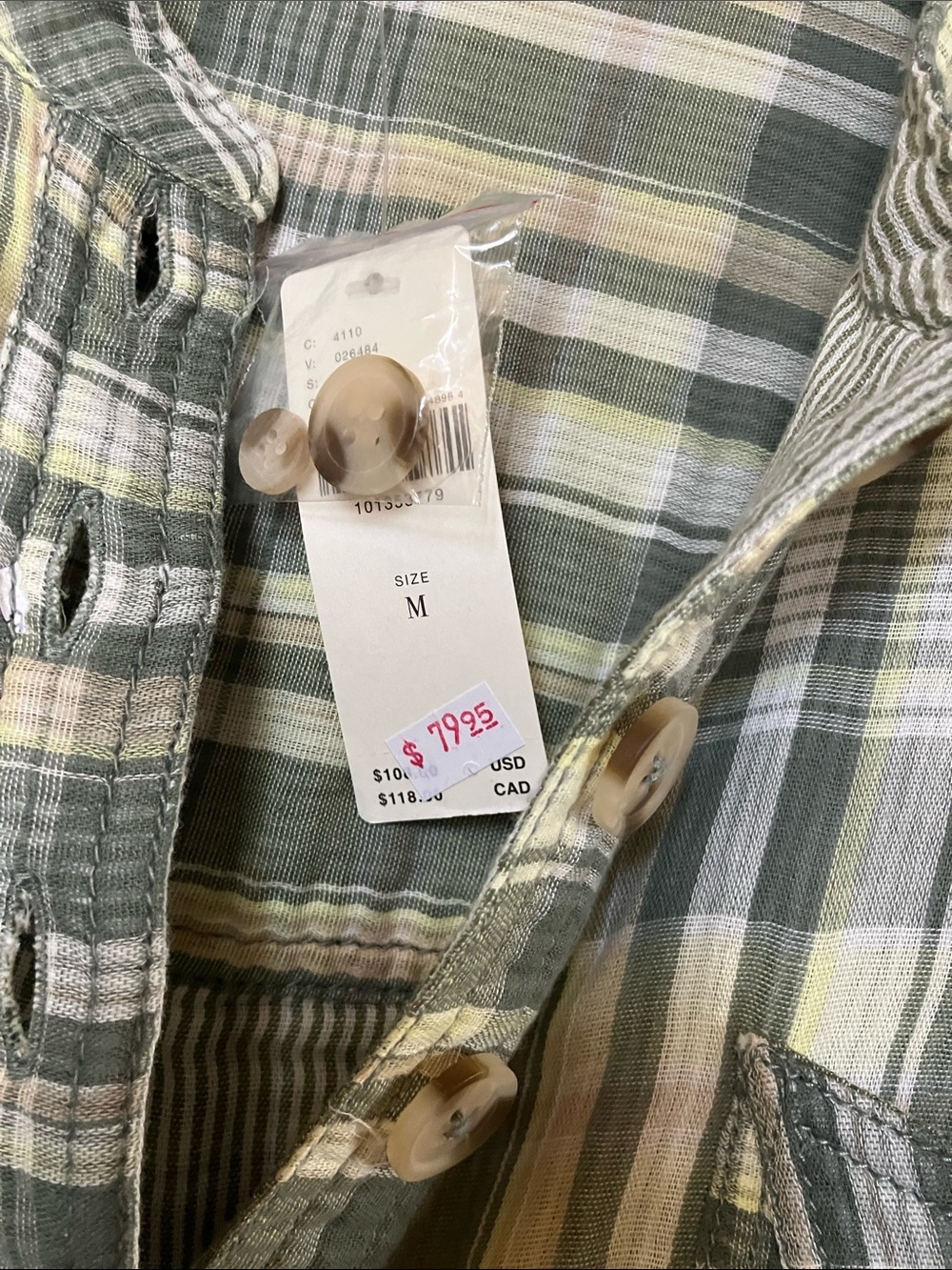 Pilcro Green Plaid Button-Front Casual Shirt - Picture 3 of 4